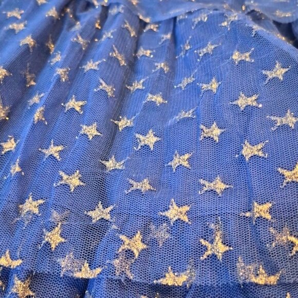 Hanna Andersson girls size 110 or 5 dress royal blue with tulle and stars - Picture 5 of 8